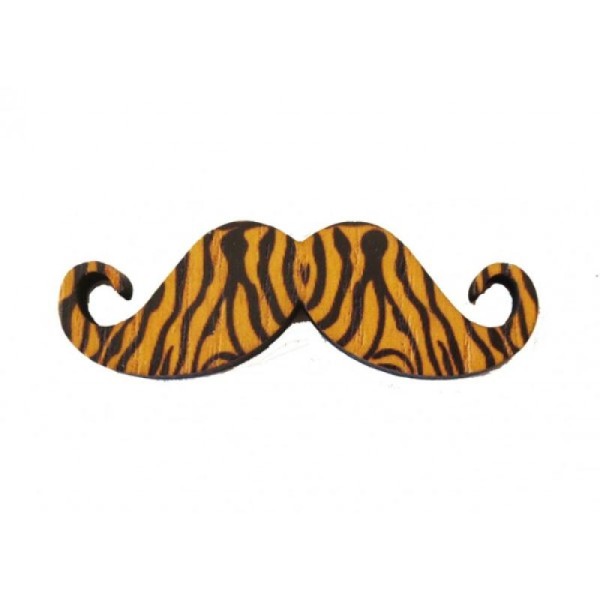 (Grande) Moustache Bois Imprimé 70x25mm - Photo n°1