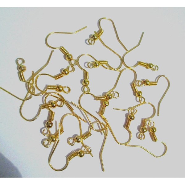 100 Crochets boucle d'oreille 18mm couleur doré - Photo n°1