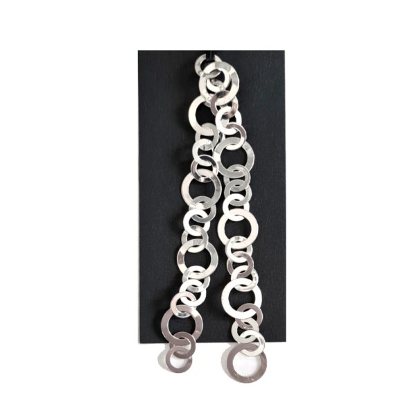 3 Chaines de bijoux aluminium argenté, 3x 25 cm de long, Maille ronde et plate, réalisation de bijou - Photo n°2