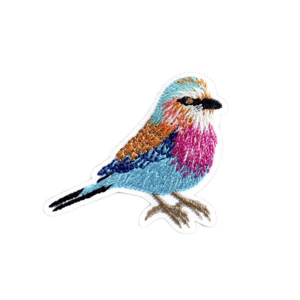 Ecusson  oiseau turquoise 3,8cm x 3,5cm - Photo n°0