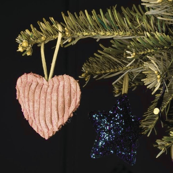 Suspensions de Noël - Arbre/Coeur/Etoile - Bleu - 7 cm - 3 pcs - Photo n°2