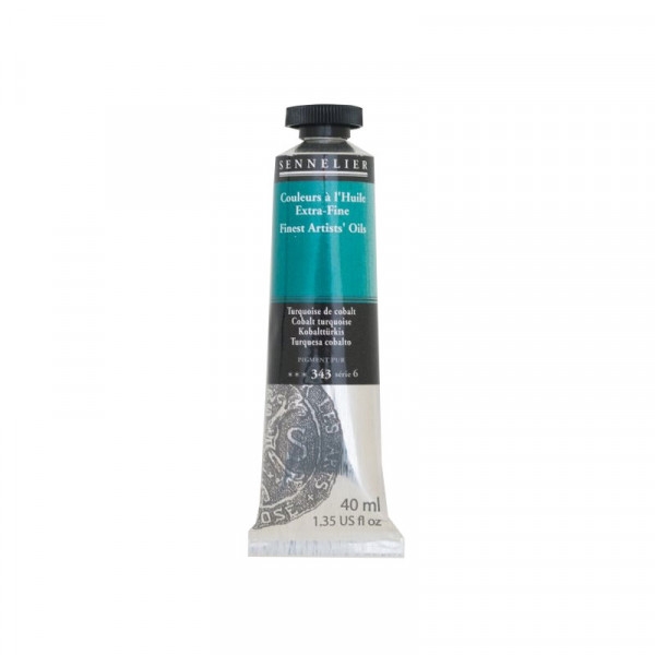 Sennelier - Peinture à l'huile - Extra-fine - Turquoise de cobalt - N 343 - Tube de 40ml - Photo n°1