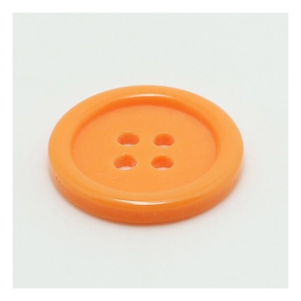 Boutons rond 11.5 mm résine orange  x 10 - Photo n°1