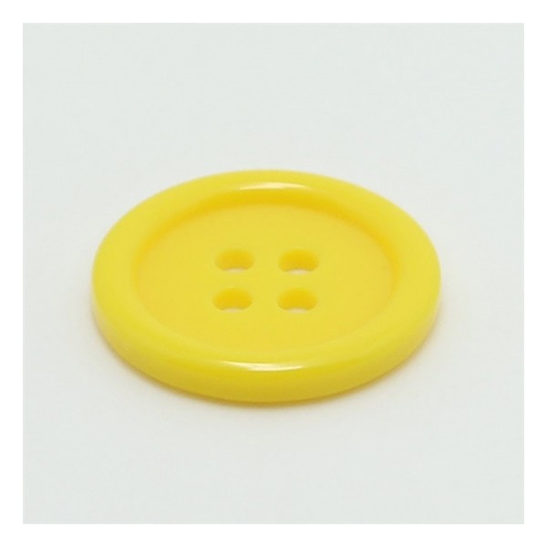 Boutons rond 11.5 mm résine jaune  x 10 - Photo n°1