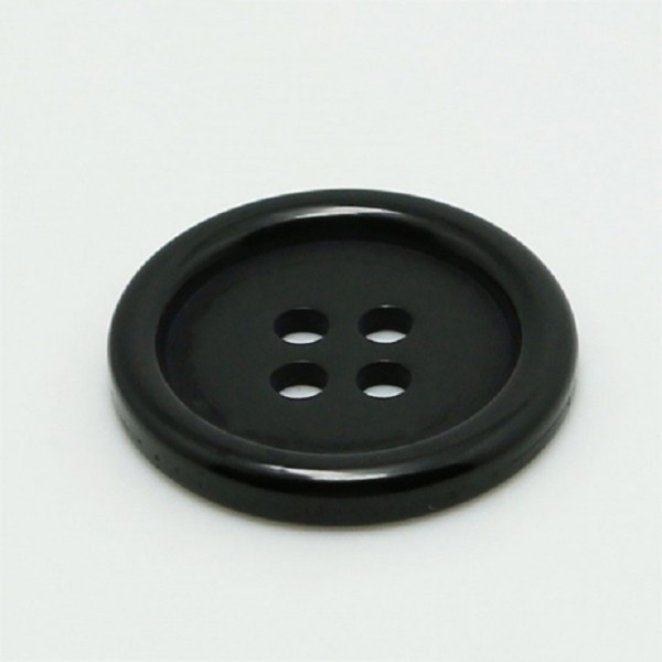 Boutons rond 12.5 mm résine noir x 10 - Photo n°1