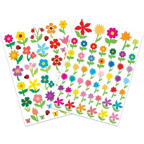 Gommettes fleurs stickers 87 autocollants créatif scrapbooking enfant - Photo n°1
