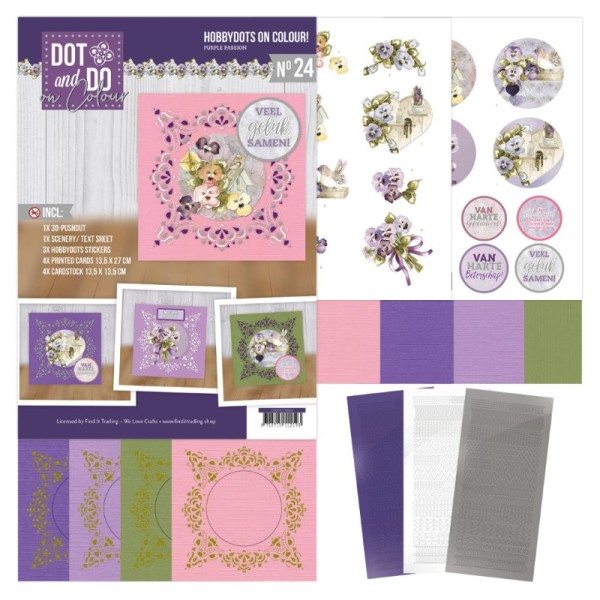 Dot and Do on Colour 24 - Kit Carte 3D - Passion pourpre - Photo n°1