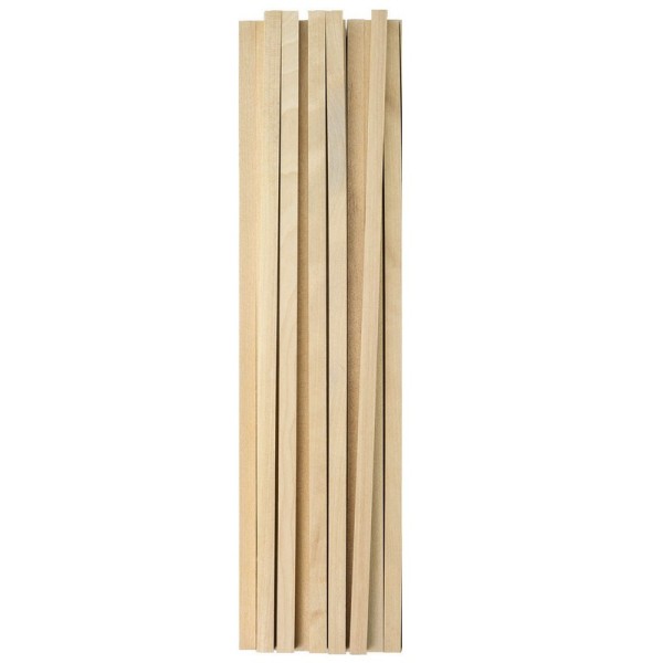 Lot de 10 bâtons en bois carré, longueur 30 cm, diam. 0,8 cm, tiges bâtonnets macramé - Photo n°1