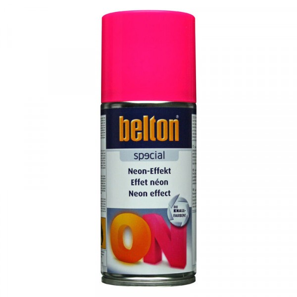 Bombe de peinture - Effet néon fluorescente - Rose fluo - Tous supports - Belton - 150ml - Photo n°1