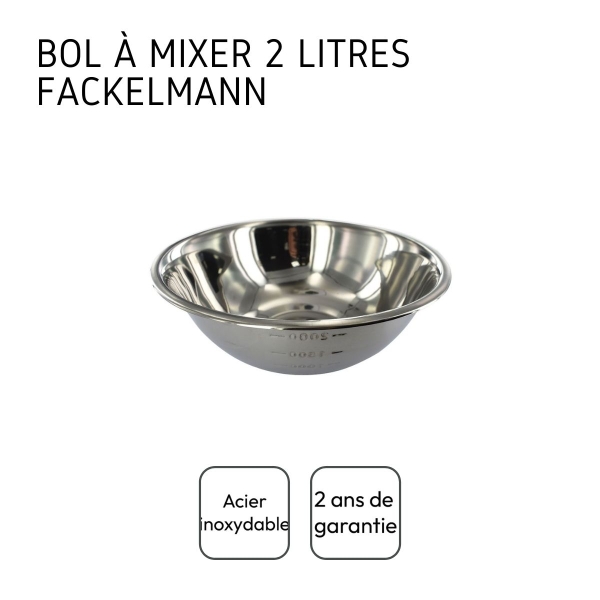 Bol à mixer inox 2 litres Fackelmann - Photo n°4