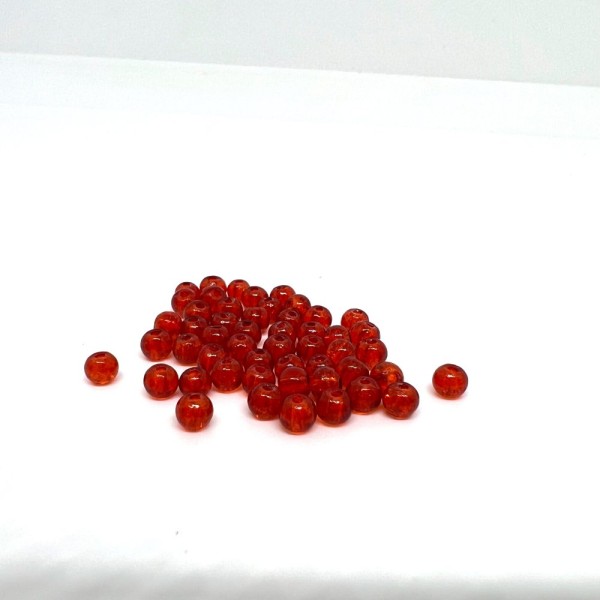 50 Perles en verre craquelées orange 4mm (4PV24) - Photo n°1