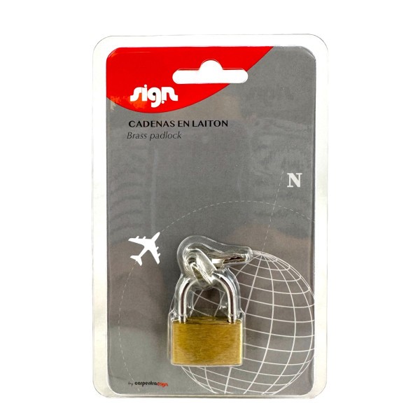 Cadenas avec clés - 30mm - Laiton - Norme TSA - Pour casier, bagages - Photo n°2