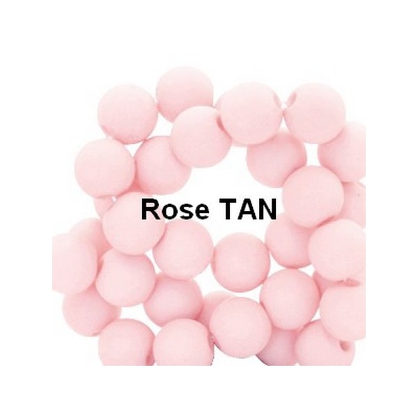 Perles acryliques mates  4 mm de diametre sachet de 500 perles rose tan - Photo n°1