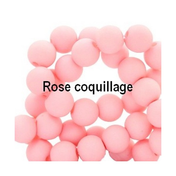 Perles acryliques mates  4 mm de diametre sachet de 500 perles rose coquillage - Photo n°1
