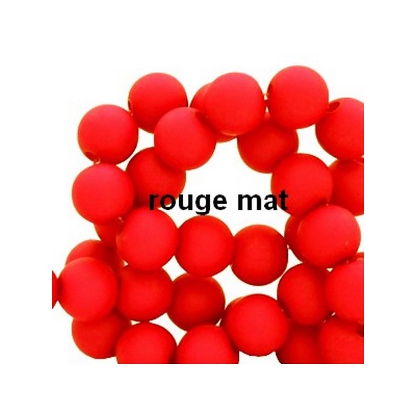 Perles acryliques mates  4 mm de diametre sachet de 500 perles rouge mat - Photo n°1