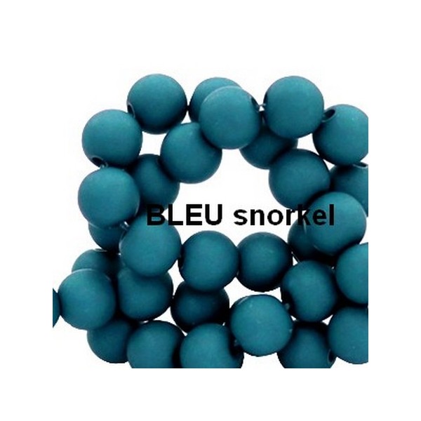 Perles acryliques mates  4 mm de diametre sachet de 500 perles bleu snorkel - Photo n°1