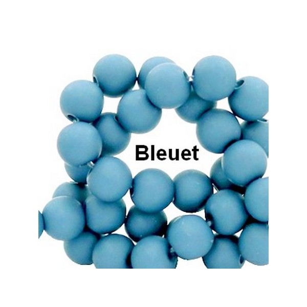 Perles acryliques mates  4 mm de diametre sachet de 500 perles bleuet - Photo n°1