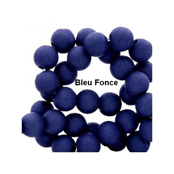 Perles acryliques mates  4 mm de diametre sachet de 500 perles bleu foncé - Photo n°1
