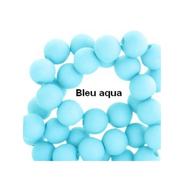 Perles acryliques mates  4 mm de diametre sachet de 500 perles bleu aqua - Photo n°1