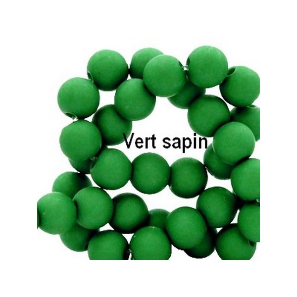Perles acryliques mates  4 mm de diametre sachet de 500 perles vert sapin - Photo n°1