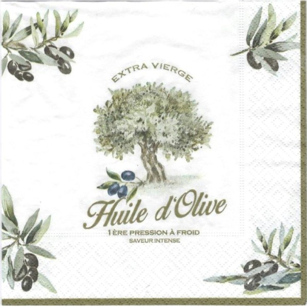 4 Serviettes en papier Douce Provence Huile d'Olive Format Lunch - Photo n°1