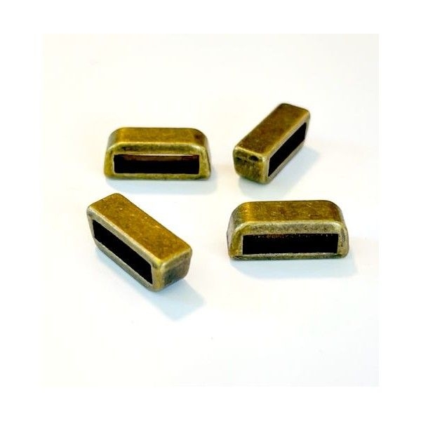 H1665 PAX 10 Slides passant Rectangle 13.5 mm métal coloris Bronze - Photo n°1