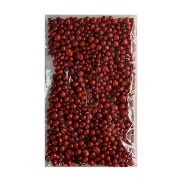 Perles d'argile Rouge Noël pailletées 4-8 mm, Sachet de 200 ml, soit 100g environ, pour une décorati - Photo n°1