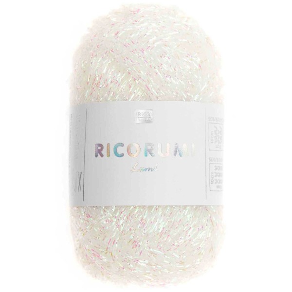 Fil à crocheter en coton pour Amigurumi - Ricorumi - Lamé Blanc Irisé - 10 g - Photo n°1