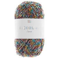 Fil à crocheter en coton pour Amigurumi - Ricorumi - Lamé Multicolore - 10 g
