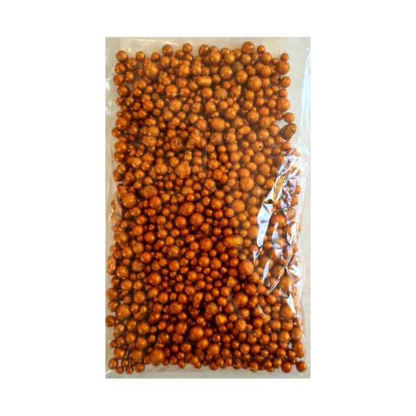 Perles d'argile Cuivre pailletées 4-8 mm, Sachet de 200 ml, soit 100g  environ, pour une décoration d