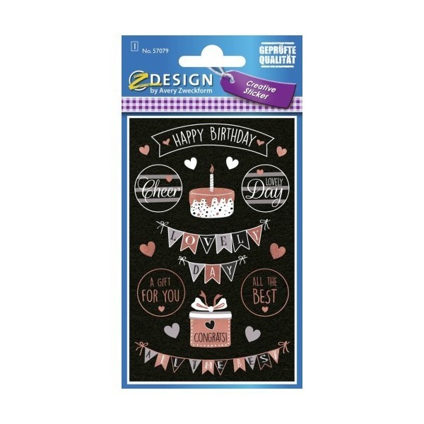 AVERY Zweckform - Stickers Z-Design - Happy Birthday - Photo n°1