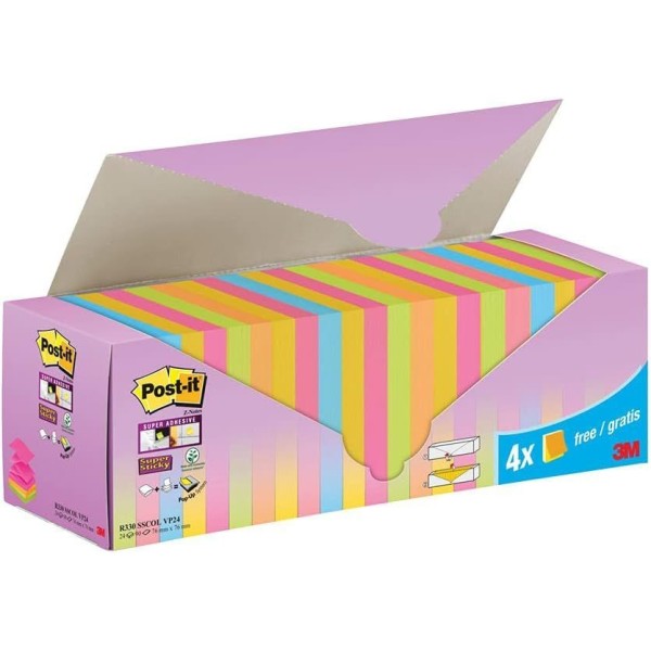 Post-it - Bloc-note Super Sticky Z-Notes, 76 x 76 mm, 20+4 - Photo n°1