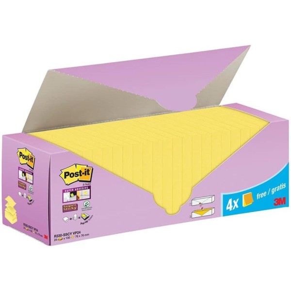 Post-it - Bloc-note Super Sticky Z-Notes, 76 x 76 mm, 20+4 - Photo n°1