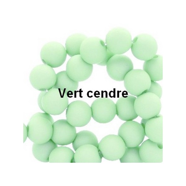 Perles acryliques mates 6 mm de diametre sachet de 23 gr soit environ 200 perles vert cendre - Photo n°1