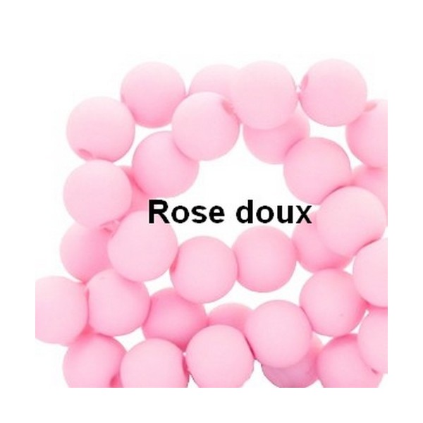 Perles acryliques mates 6 mm de diametre sachet de 23 gr soit environ 200 perles rose doux - Photo n°1