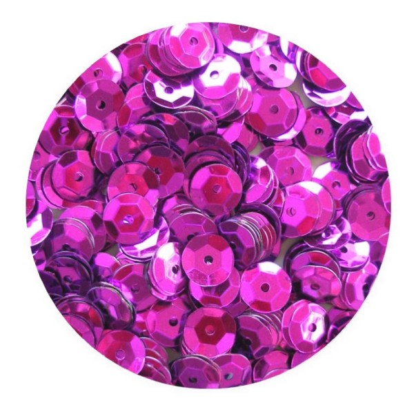 Paillettes Rose foncé, rondes bombées, 2000 sequins, ø 6 mm, à coudre ou piquer, 20 g - Photo n°1