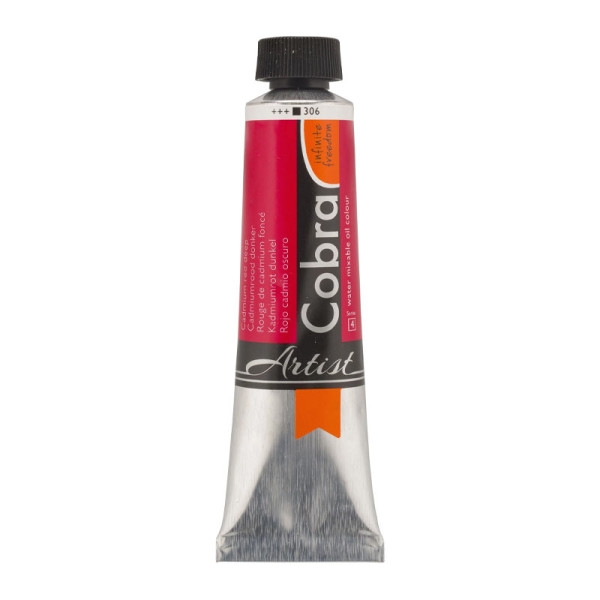Peinture à l'huile - Cobra - Artist - Rouge de Cadmium Foncé - 306 - Tube de 40ml - Photo n°1