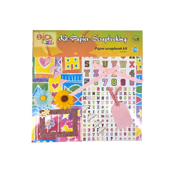 Kit Scrapbooking - Papier - 199 pièces - Erica - Photo n°1