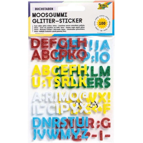 FOLIA - Stickers scintillant caoutchouc mousse, lettres - Photo n°1