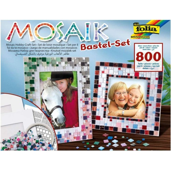 FOLIA - Kit créatif Mosaïque, plus de 800 pièces, 2 cadres photo - Photo n°1