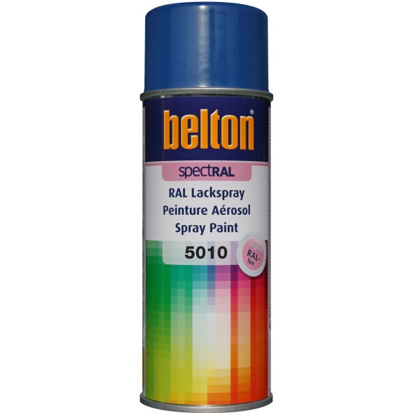 Bombe de peinture Belton Spectral RAL5010 Bleu gentiane satiné 400ml - Photo n°1