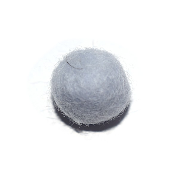 Boule en laine feutrée/feutrine 20 mm bleu ciel - Photo n°1