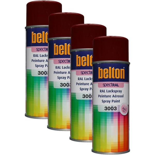 4 bombes de peinture Belton Spectral RAL3003 rouge rubis 400ml - Photo n°1