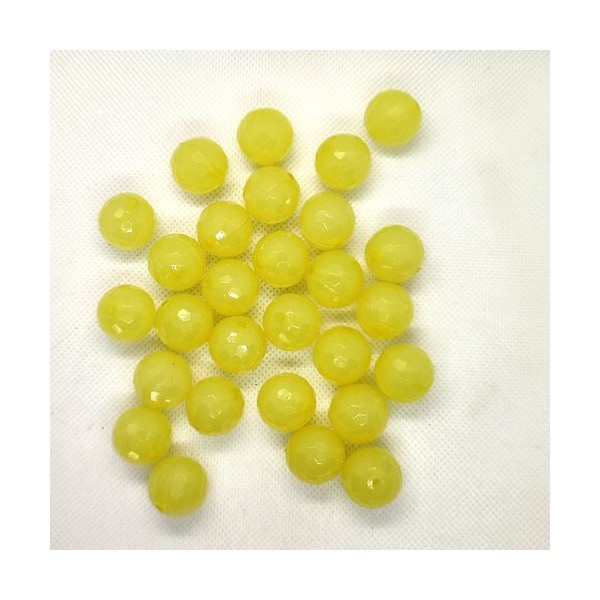 28 Perles en résine jaune - 18mm - Photo n°1