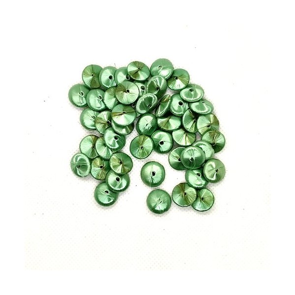 48 Perles en polyester vert - 13mm - Photo n°1
