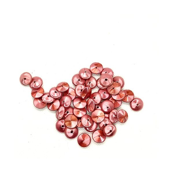 48 Perles en polyester rose - 13mm - Photo n°1