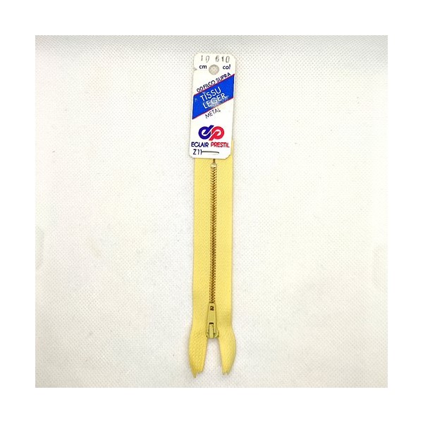 Fermeture éclair prestil - jaune 610 non séparable - 10cm - maille métal - Photo n°1