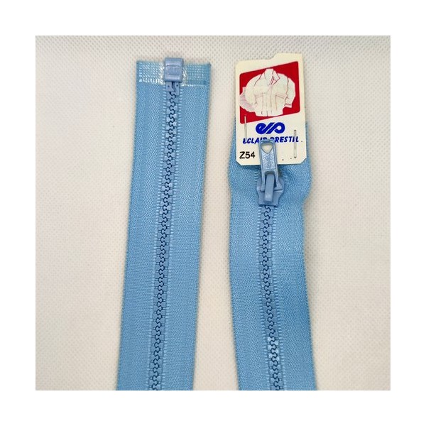 1 Fermeture éclair prestil bleu clair 505 - 60cm - séparable - maille nylon - Photo n°1