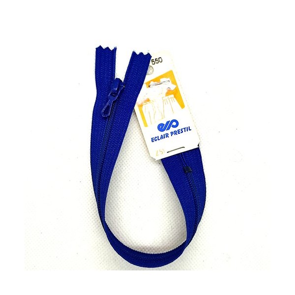 1 Fermeture éclair prestil bleu 550 - 18cm - non séparable - maille nylon - Photo n°1