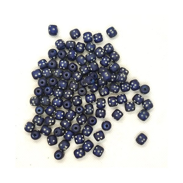 95 Perles en résine bleu et blanc - 8mm - Photo n°1